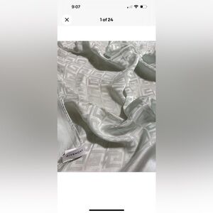 Givenchy grey Logo Jacquard Silk Scarf